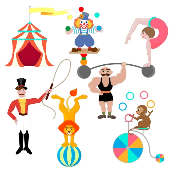 Установите цирковую тему. Цирк-шоу . — стоковый вектор