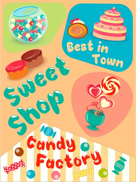 Best In Towu Candies and Sweets — Stock Vector