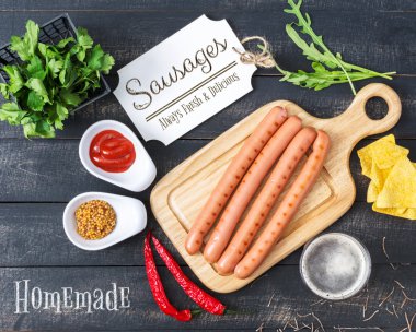 Sausages Menu. Sausages with Beer. clipart