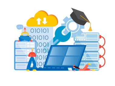 Programming courses. Programming education. Programmers training work on software, data storage and information security. clipart svg vector 
