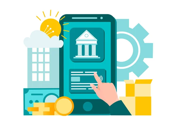 Nfc Technologie Mobiles Online Banking Beim Kauf Und Bezahlen Von — Stockvektor
