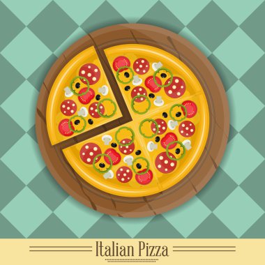 Pizza ve Pizza Pizza plaka üzerinde için malzemeler