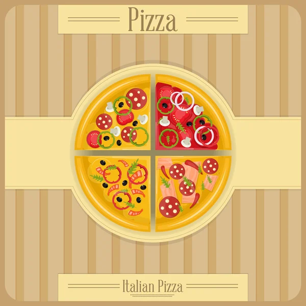 Pizza och Pizza Box — Stock vektor