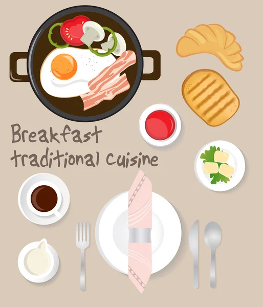 Traditional breakfast — Stock Vector