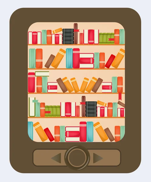 Book Shelf on Tablet PC — Stock Vector