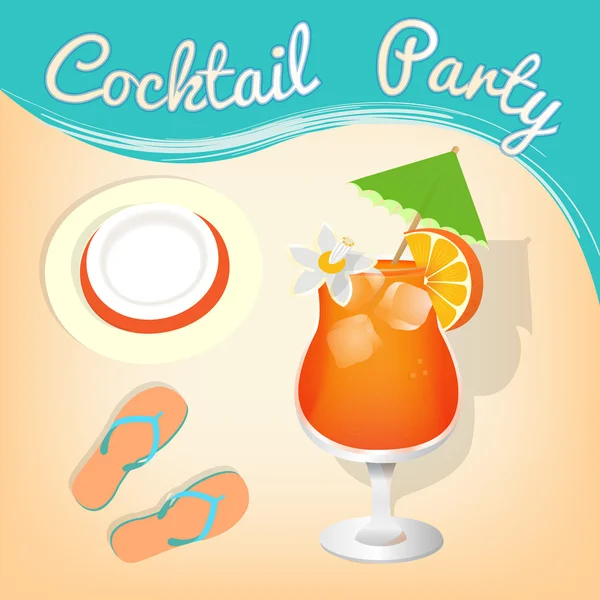 Cocktailparty inbjudan — Stock vektor