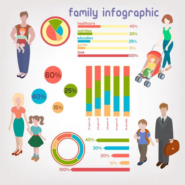 Vector baby infographics — Stockvector