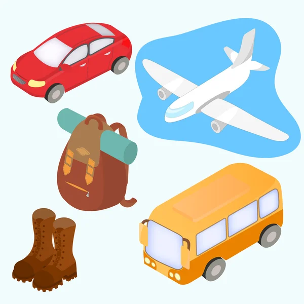 Isometric design icons set of traveling. — Stock Vector