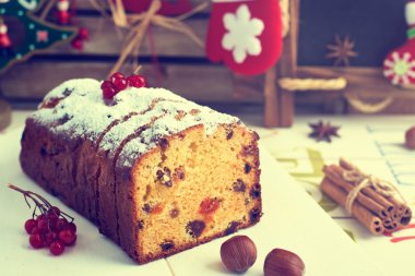 Noel kek ve Noel süsleri