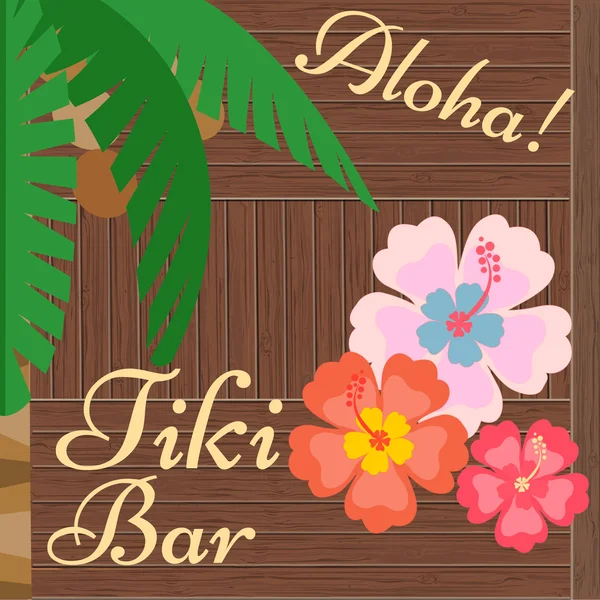 Hawaii Bar affisch Tiki Bar Aloha — Stock vektor