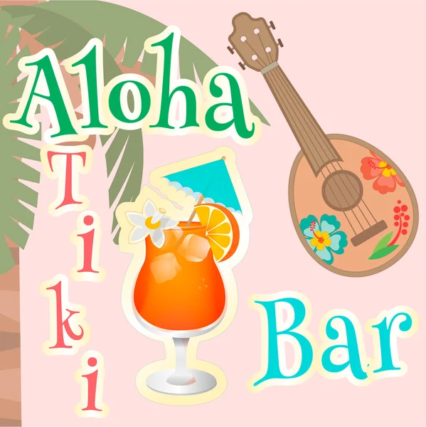 Affisch hawaiianska Bar Aloha — Stock vektor