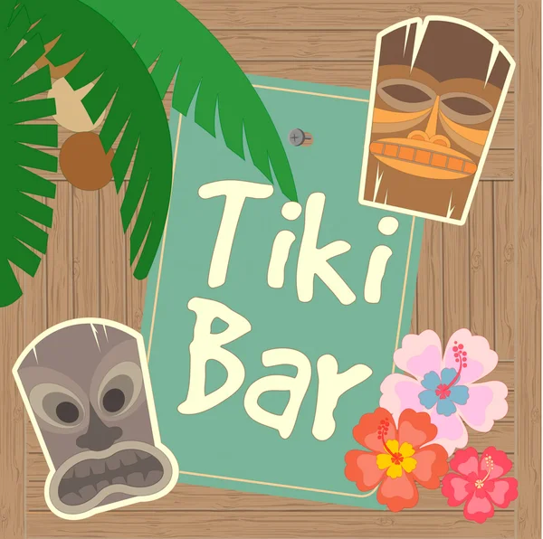 Hawaii Tiki Bar affisch — Stock vektor