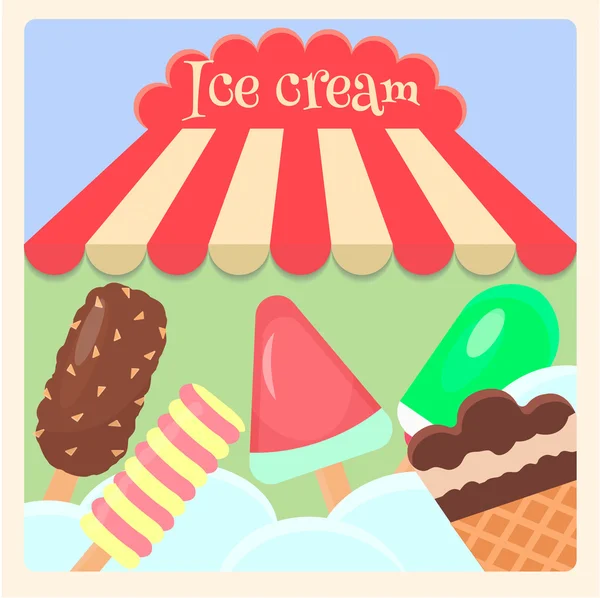Мороженое во льду под балдахином — стоковый вектор