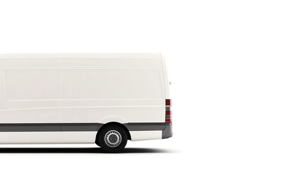 Lieferwagen auf weißem Hintergrund mit Schatten — Stockfoto