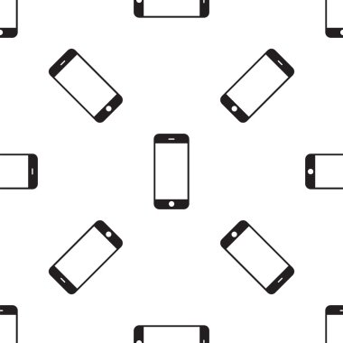 Modern Siyah dokunmatik ekranlı cep telefonu. Tablet akıllı telefon beyaz arka plan şablonunda izole.