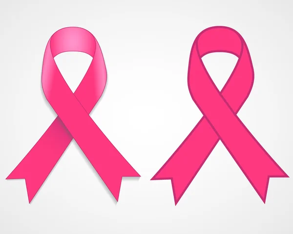 Breast cancer awareness pink single ribbon isolated on white background illustration — Stock Photo, Image