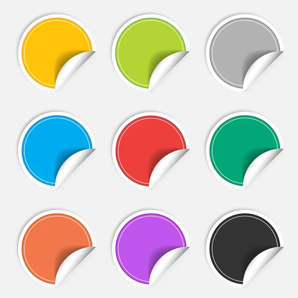 Kleurrijke negen lege stickers set. Badge collectie. — Stockfoto