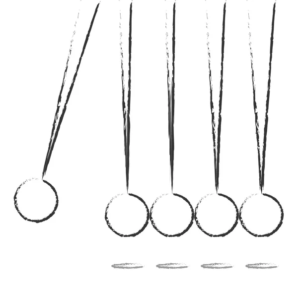 Vlakke Design balancing ballen Newton Cradle. Vector illustratie Eps 10 — Stockvector