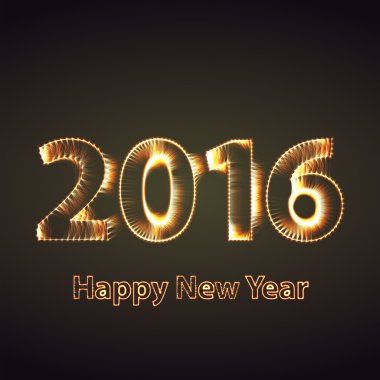 Mutlu yıllar 2016 yaratıcı tebrik kartı tasarımı