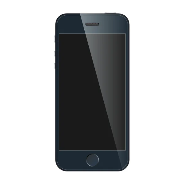 Realistische blauwe mobiele telefoon met blanco scherm geïsoleerd op witte achtergrond. Modern concept Smartphone-apparaat met digitaal display. Vector illustratie mockup — Stockvector