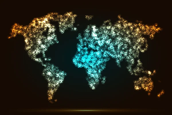 Carte du monde Dot. Bannière infographique colorée. Illustration vectorielle — Image vectorielle