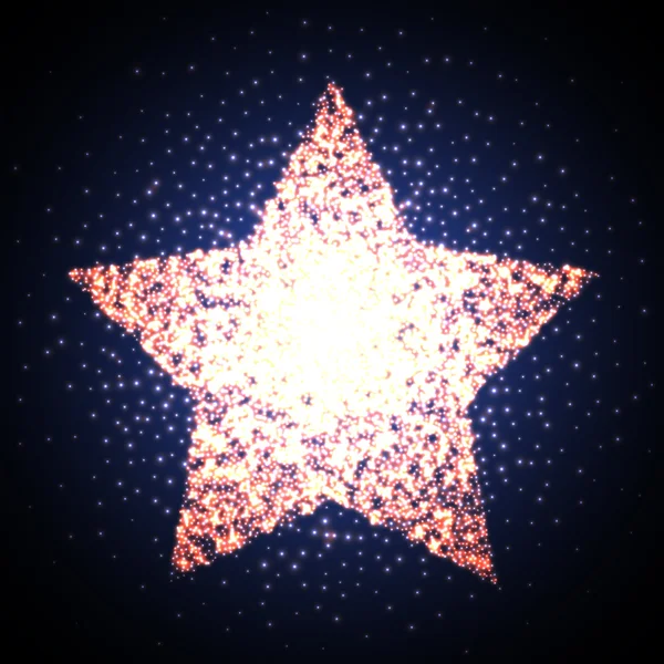 Retro star glowing light banner. Logo sinema mengkilap penghargaan. Ilustrasi vektor - Stok Vektor