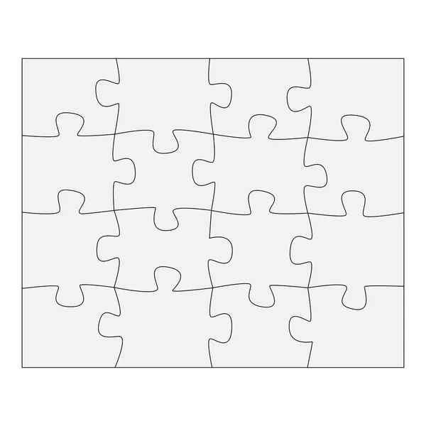 Carta modello per pensare puzzle giochi. Infografica concetto di business. Pezzi di puzzle e puzzle. Illustrazione vettoriale — Vettoriale Stock