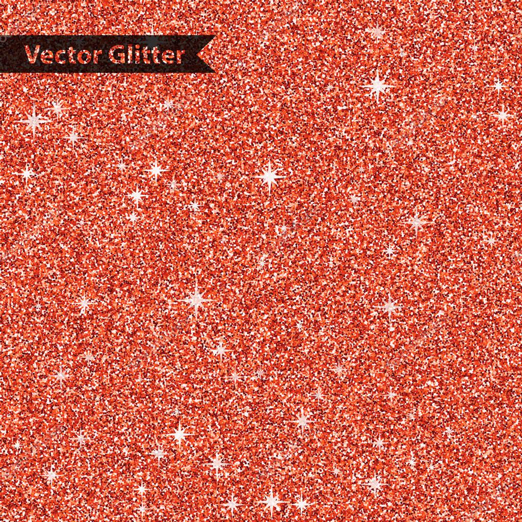 Red shiny glitter texture background with star. Sparkle premium wallpaper. Vector illustration EPS10