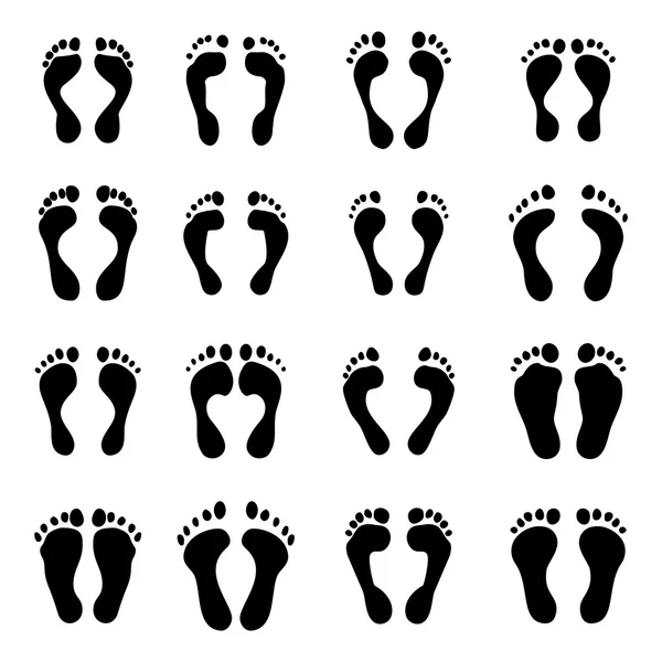 The collection of a imprint soles shoes — Stock Vector