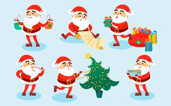 Kolekcja Znaków Santa Claus Boże Narodzenie — Wektor stockowy