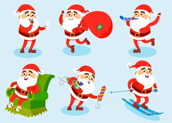 Collection Christmas Santa Claus Characters Royalty Free Stock Vectors