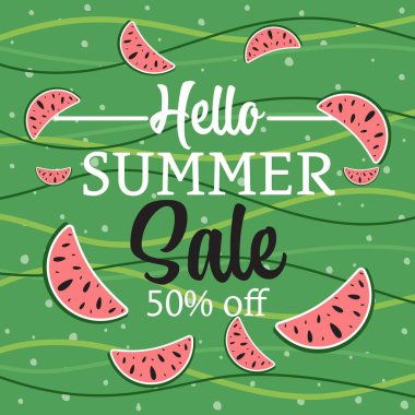 Yaz indirimi afişi. Yaz soyut geometrik arka plan. Vektör illüstrasyonu