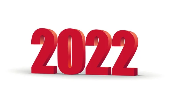 Feliz Año Nuevo 2020 números rojos 3D aislados sobre fondo transparente. Ilustración vectorial — Vector de stock
