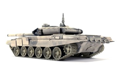 t-90 ana muharebe tankı, beyaz zemin üzerine izole
