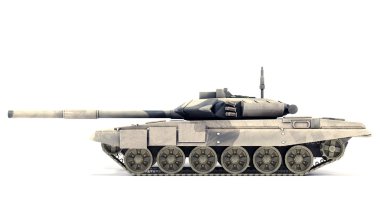 t-90 ana muharebe tankı, beyaz zemin üzerine izole