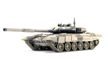 t-90 ana muharebe tankı, beyaz zemin üzerine izole