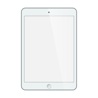 izole beyaz zemin üzerine siyah tablet