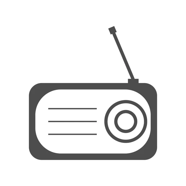 Radyo düz simgesi siluet — Stok fotoğraf
