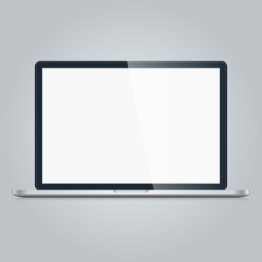 Beyaz arka plan üzerinde izole vektör laptop