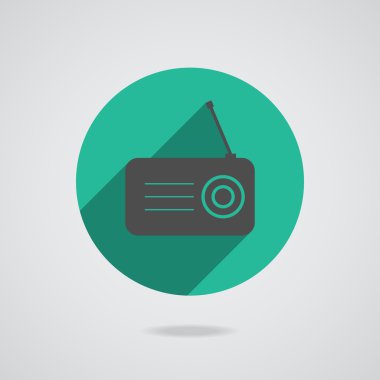 radyo düz simgesi siluet