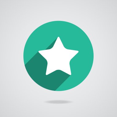 Yıldız simgesi uzun gölge düz tasarım vektör çizim