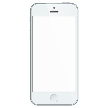 Beyaz iş cep telefonu beyaz zemin üzerine izole