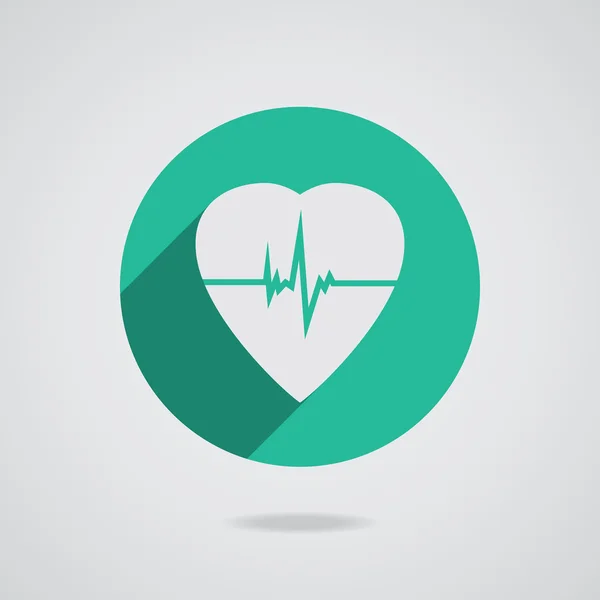 Defibrillator heart icon isolated on teal background. Vector — Stock Vector