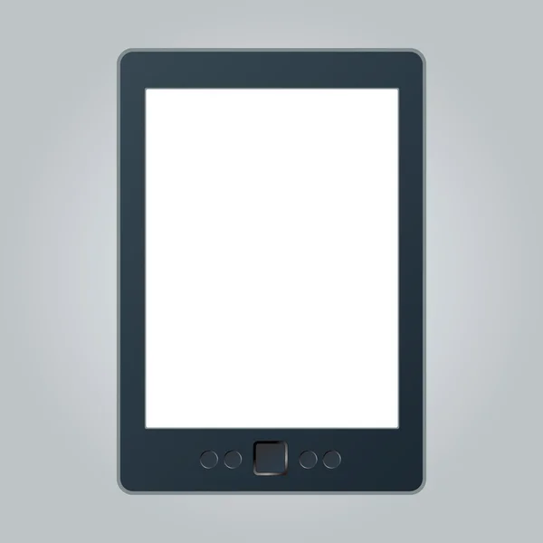 Portable e-book reader with two clipping path for book and screen. You may add your own text or picture. — Stock Vector