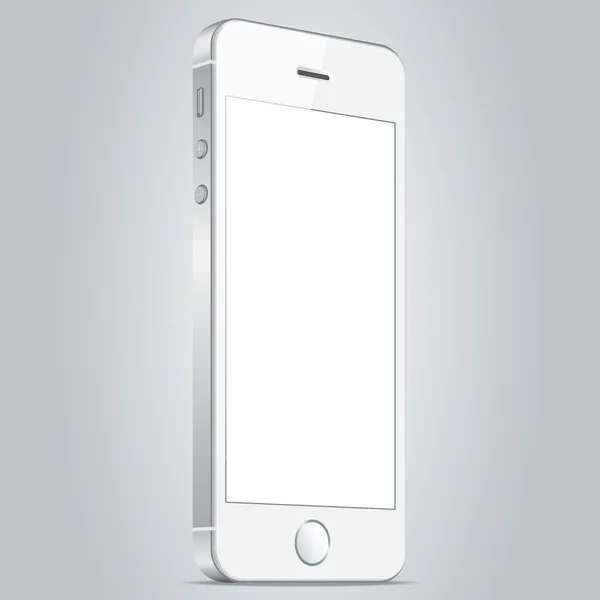 Realistische witte mobiele telefoon. Vectorillustratie Eps10 — Stockvector