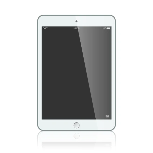 Tablet negro aislado sobre fondo blanco vector — Vector de stock