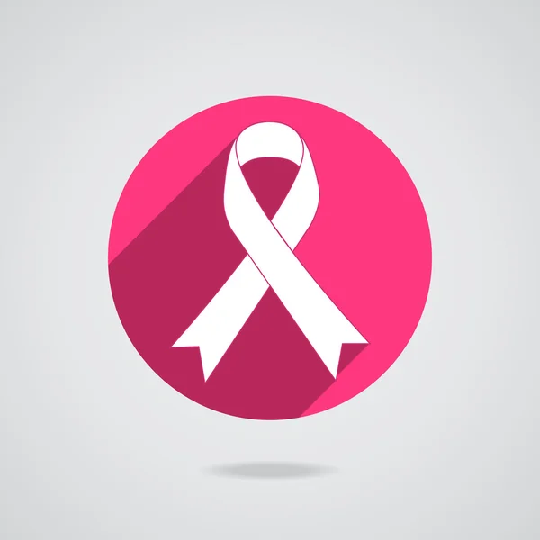 Cinta rosa de conciencia de cáncer de mama sobre fondo blanco. — Archivo Imágenes Vectoriales