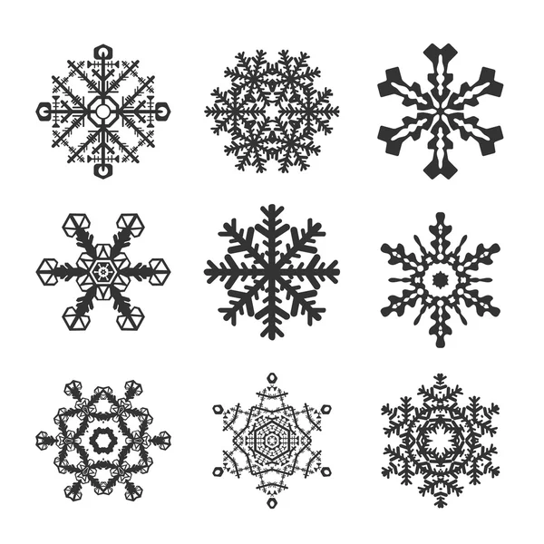 Copos de nieve icono conjunto de colección . — Archivo Imágenes Vectoriales