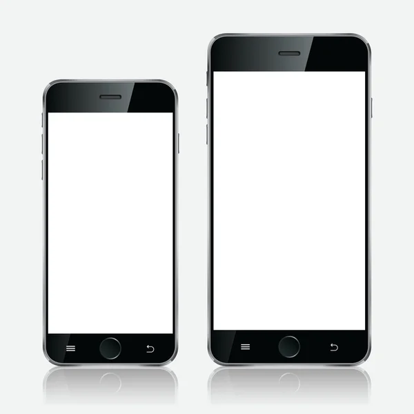 Gerçekçi beyaz cep telefonu illüstrasyon — Stok fotoğraf