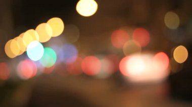Gece ışıklar şehir trafik bulanık